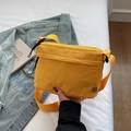 Casual yellow nylon crossbody bag with geometric logo and adjustable strap - Yellow