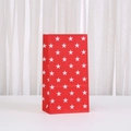 Red paper gift bag with white star pattern and zigzag edge for candy and party favors - Red Bottom White Star Style (846-2) / 24*13*8