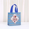 Father's Day non-woven gift bag with blue wave pattern and I Love You DAD print - Wave Pattern I Love You Dad Style (9039-3)