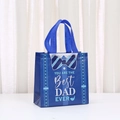 Father's Day non-woven gift bag in deep blue with Best Dad Ever print and bowtie design - Bowtie Pipe Best Dad Style (9039-4)