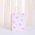 Roze strik papieren cadeauzakje met witte koordhandvatten voor verjaardagen en feestjes - Aquarel Strik Ster (499-1) / 21*15*8