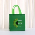 Green non-woven waterproof shopping bag with sunflower print for mental health awareness - SUPPORT MENTAL HEALTH Sunflower Style (5028-6)