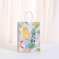 Summer beach themed paper gift bag with surfboards, palm leaves and rope handles - Kraft Paper / Summer Surfboards (494-4) / 21x15x8cm
