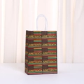 Juneteenth paper gift bag with flag pattern and festive typography for holiday treats - Juneteenth Flag Lettering Style (498-6)