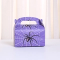 Bolsa de regalo morada de Halloween con araña y asa para dulces y galletas - Estilo Púrpura (A031-1) / 16x9x9cm