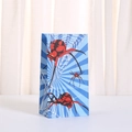 Halloween gift bag with spider print and blue-purple radial pattern for party packaging - Blue Purple Radiant Pattern (845-3)