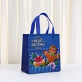 Bolsa de regalo de Navidad azul de tela no tejida con estampado de hombre de jengibre - 23*22*11cm / Estilo Hombre de Jengibre Azul