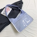 Sac itabag violet élégant de style coréen avec fenêtre transparente et liseré blanc. - Lavande