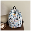Dettaglio della stampa tropicale con palme e ananas su zaino casual in nylon - Stampa Piante Tropicali (Modello 1)