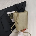 Borsa a secchiello dorata con motivo litchi e sottile tracolla per stile a tracolla - Oro