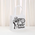 Bolsa de compras de tela no tejida blanca con diseño de voleibol Bump Set Spike - Bump SET Spike REPEAT (9021-2)
