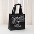 Waterproof non-woven volleyball tote bag with black glossy finish and printed graphic - Volleyball Net Graffiti (9021-1)