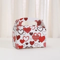 White heart-patterned gift box with XOXO print and handle for Valentine's Day treats - XOXO Heart Decorative Pattern (A023-3)