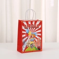 Bolsa de regalo de papel kraft con tema de circo rojo y blanco con ilustración de payaso - Estilo Payaso de Circo Rojo Blanco (464-1)