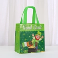 St. Patrick's Day non-woven gift bag with lucky leprechaun and shamrock patterns - 9025-6;20*20*9