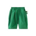Kids loose casual green dopamine shorts with elastic waistband and Amila logo - 80cm / Avocado Green