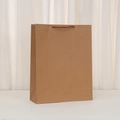 Vertical brown kraft paper shopping bag with woven rope handles and smooth finish - Vertical-XL (39.5x31x12cm)