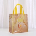 Goldene Ramadan-Geschenktasche aus Vlies mit Mond und Sternen für Eid-Feiern - Gold