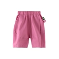 Kids loose casual shorts in deep pink with elastic waist and cute decorative pendant - 80cm / Raspberry Red