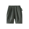 Pantalones cortos casuales gris oscuro para niños con cintura elástica y dije de pata - 80cm / Gris Estelar Fantasma