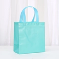 Light blue non-woven reusable gift bag with waterproof coating and sturdy handles - 23*22*11 / Macaron Tiffany Blue