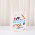 Teachers Day gift bag with We Appreciate You slogan and colorful school illustrations - Education Appreciation Style (470-4) / 21cmx15cmx8cm