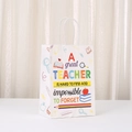 Cartoon teacher appreciation gift paper bag with creative prints and white rope handles - Hard To Find Impossible To Forget Style (470-3) / 21cmx15cmx8cm