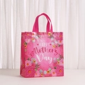 Sac cadeau rose fête des mères en non-tissé avec motifs floraux et anses solides - Style Bouquet Multicolore Rose (5026-5)