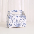 Elegante Vintage-Geschenkbox aus Papier mit Blumenmuster und Griff für Hochzeitsgeschenke - Französischer Vintage Blumenstil (A025-1) / 16*9*9cm