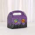 Scatola regalo viola a tema supereroi con skyline urbana e grafiche comics BOOM e POW - Texture Pietra Viola (A027-4) / 16*9*9cm