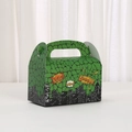 Scatola per torta verde a tema dinosauro con stampe supereroi e manico portatile - 16*9*9 / Stile Motivo Dino Verde (A027-1)
