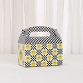 Creative yellow smiley face gift box with checkered pattern and handle for party favors - 16*9*9 / Checkerboard Star Smiley Style (A029-3)