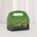 Scatola regalo verde in stile fumetto con manico per dolci e confezioni per feste a tema - 16*9*9 / Stile Incrinato Verde (A027-2)