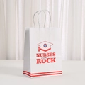 Nurse Appreciation gift bag with NURSES ROCK print and medical cross icon on white paper - Nurses Rock White Style (483-1) / 21x15x8cm