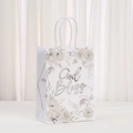 Sacchetto regalo bianco con fiori e scritta argentata God Bless elegante - Stile Croce Floreale 1 (484-4) / 21*15*8