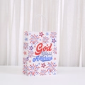 God Bless America Independence Day kraft paper gift bag with patriotic fireworks design - God Bless America Fireworks Theme (485-3)