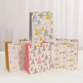 Weihnachtsgeschenktüten mit Goldfolienmustern und goldenen Tragekordeln für Partys - 4 Stile Gemischt (k7003) / Klein (23x18x10)