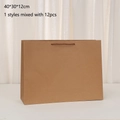 Bolsa de papel kraft marrón con asas trenzadas y dimensiones de 40x30x12cm para compras - Horizontal Extra Grande