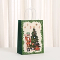 Nutcracker Christmas gift bag with festive kraft paper handles and winter holiday prints - Style 449-3 (21x15x8cm)