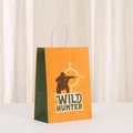 Wild Hunter themed gift bag in orange and green with sturdy white rope handles - Wild Hunter Orange Green Style (454-4)