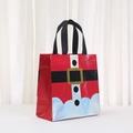 Sacchetto regalo rosso di Natale stile Babbo Natale con finitura lucida e manici - Stile Babbo Natale (5800-3)