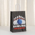 Kraft paper bowling gift bag with twisted handles for parties and shopping needs - 21*15*8 / Blue Bowling Fun Style (456-2)