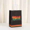 Black History Month papieren cadeautas met Afrika-kaart en witte gedraaide touwhandvatten - Afrikaanse Kaart Stijl (459-2)