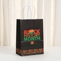 Black History Month kraftpapier cadeauzakje met kleurrijke graphics en handvatten - Artistieke Tekst En Pictogrammen Stijl (459-3)
