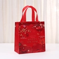 Rote Vlies-Geschenktasche zum chinesischen Neujahr mit goldenem Drachenmotiv - Drachenjahr Glückswolken Stil (8201-4) / 23*22*11cm