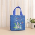 Blue non-woven gift bag with science experiment patterns and Let's Experiment text - Let's Experiment Style (9012-2) / 20x20x9cm / Bright Blue