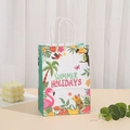Bolsa de regalo de papel kraft con flamenco tropical y estampado de Summer Holidays - Estilo Vacaciones de Verano Flamenco (266-1)