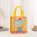 Yellow circus amusement park print non-woven gift bag with handle for kids gifts - Yellow Elephant (9017-2) / 20*20*9