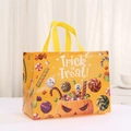 Halloween Trick or Treat orange non-woven gift bag with pumpkin and ghost prints - Trick Or Treat Pumpkin Candy Style (8004-4)