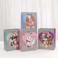 Set di 4 sacchetti regalo in cartone spesso con stampe di animali e manici intrecciati - Piccolo